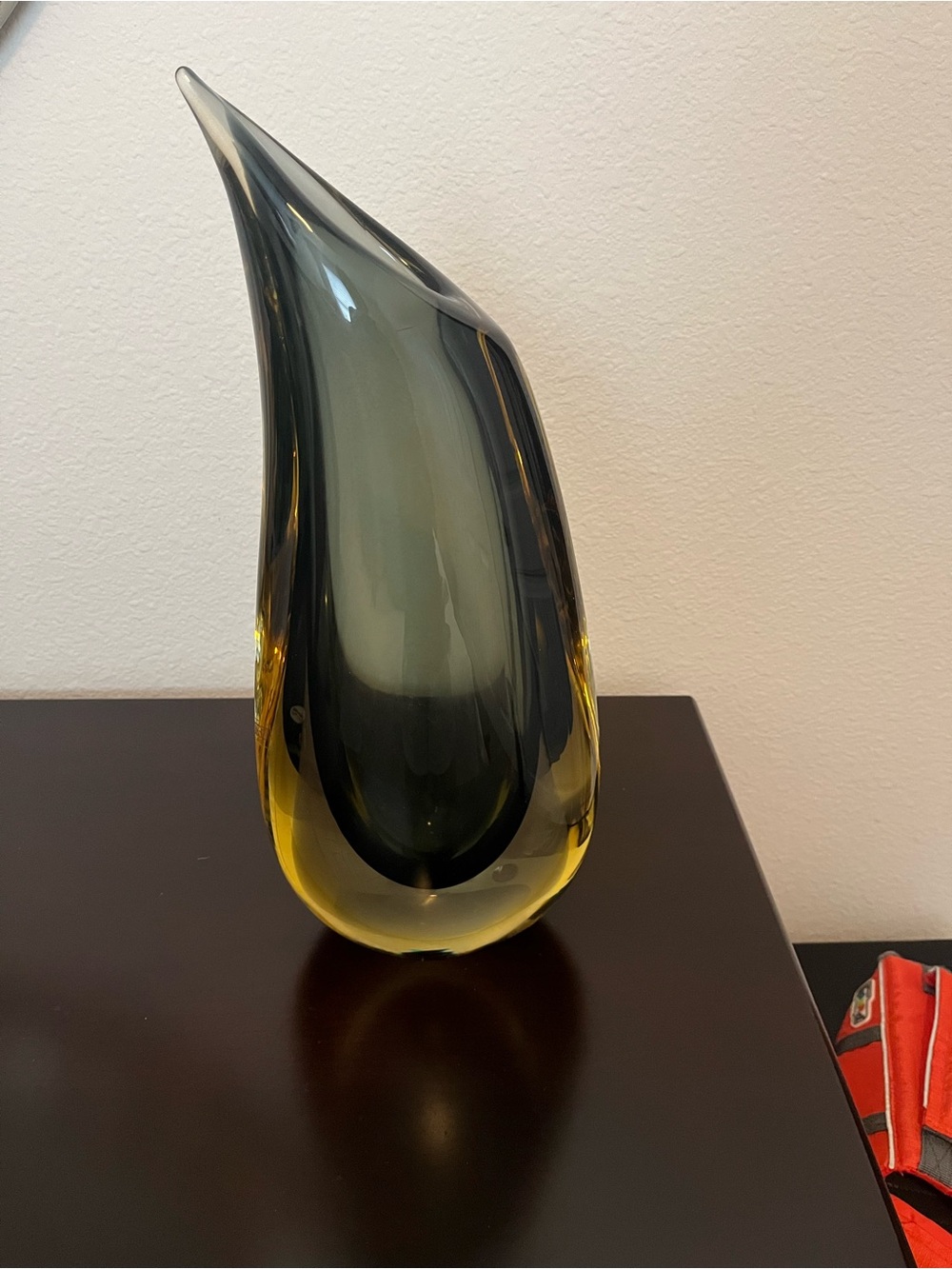 Oggetti Signed Luigi Onesto Murano Tear Drop Vase 15.5 inches